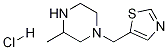 3-Methyl-1-thiazol-5-ylmethyl-piperazine hydrochloride Struktur