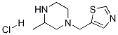 3-Methyl-1-thiazol-5-ylmethyl-piperazine hydrochloride 结构式