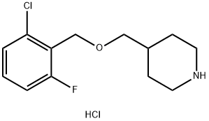 4-(2-氯-6-氟苄氧甲基)-哌啶盐酸盐,1289387-33-2,结构式