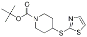 4-(Thiazol-2-ylsulfanyl)-piperidine-1-carboxylic acid tert-butyl ester 化学構造式