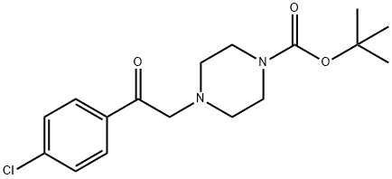 4-[2-(4-氯-苯基)-2-氧代-乙基]-哌嗪-1-羧酸叔丁基酯 结构式