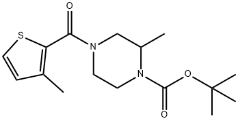 2-Methyl-4-(3-methyl-thiophene-2-carbonyl)-piperazine-1-carboxylic acid tert-butyl ester|2-甲基-4-(3-甲基-噻吩-2-羰基)-哌嗪-1-羧酸叔丁酯