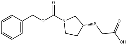 (R)-3-CarboxyMethylsulfanyl-pyrrolidine-1-carboxylic acid benzyl ester,1354016-71-9,结构式