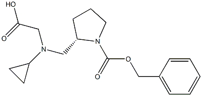 (S)-2-[(CarboxyMethyl-cyclopropyl-aMino)-Methyl]-pyrrolidine-1-carboxylic acid benzyl ester 结构式