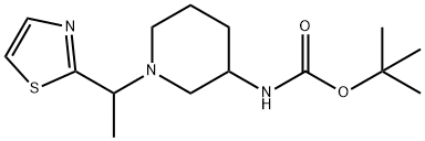 [1-(1-噻唑-2-基-乙基)-哌啶-3-基]-氨基甲酸叔丁酯, 1289387-27-4, 结构式