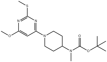 [1-(6-Methoxy-2-Methylsulfanyl-pyriMidin-4-yl)-piperidin-4-yl]-Methyl-carbaMic acid tert-butyl ester|1-(6-甲氧基-2-甲硫基-嘧啶-4-基)-哌啶-4-基甲基]-氨基甲酸叔丁基酯