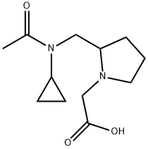 {2-[(Acetyl-cyclopropyl-aMino)-Methyl]-pyrrolidin-1-yl}-acetic acid Struktur