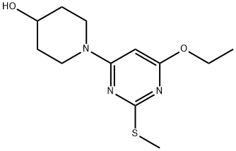 1-(6-乙氧基-2-甲硫基-嘧啶-4-基)-哌啶-4-醇, 1353977-36-2, 结构式