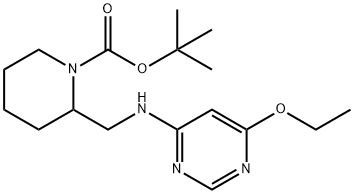 2-[(6-Ethoxy-pyriMidin-4-ylaMino)-Methyl]-piperidine-1-carboxylic acid tert-butyl ester Structure