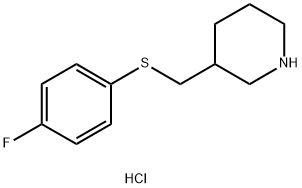 3-(4-氟-苯硫基甲基)-哌啶盐酸盐,1289385-78-9,结构式