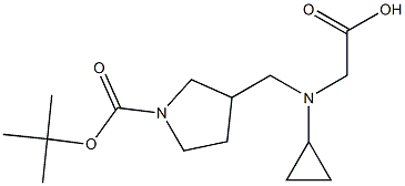 3-[(CarboxyMethyl-cyclopropyl-aMino)-Methyl]-pyrrolidine-1-carboxylic acid tert-butyl ester,1353982-46-3,结构式