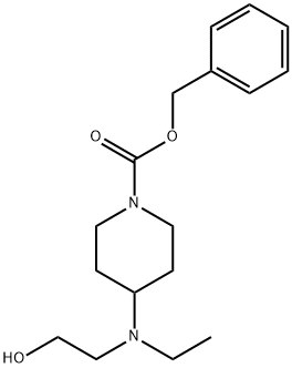 4-[Ethyl-(2-hydroxy-ethyl)-aMino]-piperidine-1-carboxylic acid benzyl ester Structure