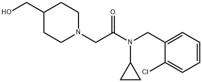 N-(2-Chloro-benzyl)-N-cyclopropyl-2-(4-hydroxyMethyl-piperidin-1-yl)-acetaMide 化学構造式