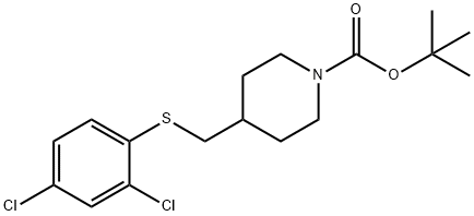4-(2,4-二氯-苯硫基甲基)-哌啶-1-羧酸叔丁基酯,1353979-37-9,结构式