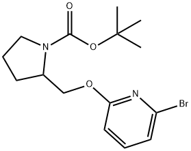 2-(6-溴-吡啶-2-基氧基甲基)-吡咯烷-1-羧酸叔丁基酯 结构式