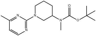 甲基-[1-(4-甲基-嘧啶-2-基)-哌啶-3-基]-氨基甲酸叔丁基酯, 1261235-44-2, 结构式