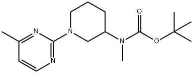 Methyl-[1-(4-methyl-pyrimidin-2-yl)-piperidin-3-yl]-carbamic acid tert-butyl ester 化学構造式