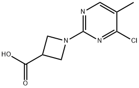 1-(4-氯-5-甲基-嘧啶-2-基)-氮杂环丁烷-3-羧酸,1289387-76-3,结构式