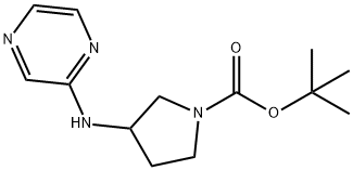 3-(吡嗪-2-基氨基)-吡咯烷-1-羧酸叔丁基酯 结构式