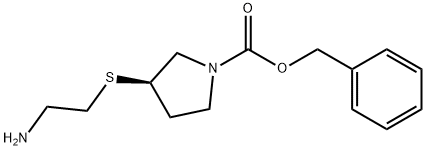 (R)-3-(2-AMino-ethylsulfanyl)-pyrrolidine-1-carboxylic acid benzyl ester 结构式