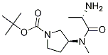 (S)-3-[((S)-2-AMino-propionyl)-Methyl-aMino]-pyrrolidine-1-carboxylic acid tert-butyl ester 化学構造式