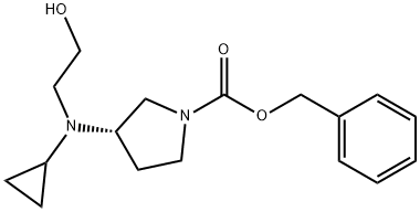 (S)-3-[Cyclopropyl-(2-hydroxy-ethyl)-aMino]-pyrrolidine-1-carboxylic acid benzyl ester Struktur