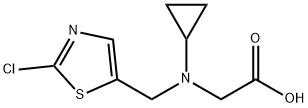 [(2-Chloro-thiazol-5-ylMethyl)-cyclopropyl-aMino]-acetic acid 化学構造式