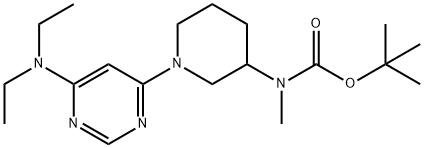 [1-(6-DiethylaMino-pyriMidin-4-yl)-piperidin-3-yl]-Methyl-carbaMic acid tert-butyl ester 化学構造式