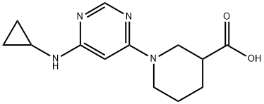 1-(6-环丙基氨基-嘧啶-4-基)-哌啶-3-羧酸, 1353989-80-6, 结构式