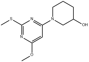 1-(6-Methoxy-2-Methylsulfanyl-pyriMidin-4-yl)-piperidin-3-ol 化学構造式