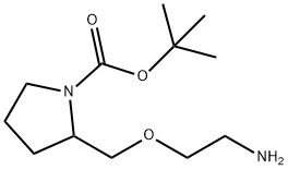 2-(2-AMino-ethoxyMethyl)-pyrrolidine-1-carboxylic acid tert-butyl ester 结构式