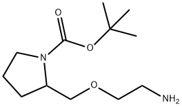 2-(2-AMino-ethoxyMethyl)-pyrrolidine-1-carboxylic acid tert-butyl ester 化学構造式