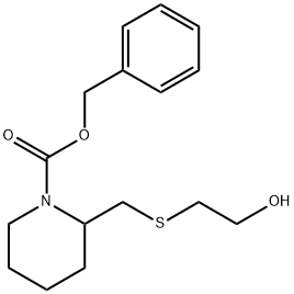 2-(2-Hydroxy-ethylsulfanylMethyl)-piperidine-1-carboxylic acid benzyl ester,1353988-23-4,结构式