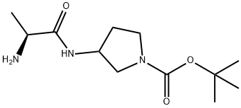 3-((S)-2-AMino-propionylaMino)-pyrrolidine-1-carboxylic acid tert-butyl ester Struktur