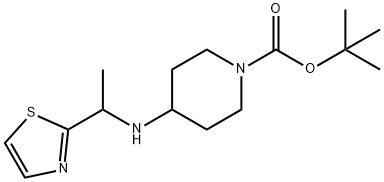 4-(1-噻唑-2-基-乙基氨基)-哌啶-1-羧酸叔丁基酯, 1289387-85-4, 结构式