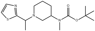 Methyl-[1-(1-thiazol-2-yl-ethyl)-piperidin-3-yl]-carbaMic acid tert-butyl ester 化学構造式