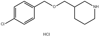 3-{[(4-Chlorobenzyl)oxy]methyl}piperidinehydrochloride 化学構造式