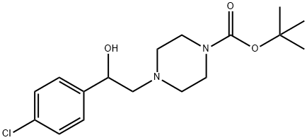4-[2-(4-Chloro-phenyl)-2-hydroxy-ethyl]-piperazine-1-carboxylic acid tert-butyl ester Struktur