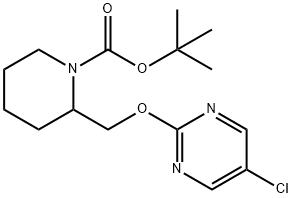 2-(5-Chloro-pyrimidin-2-yloxymethyl)-piperidine-1-carboxylic acid tert-butyl ester Struktur