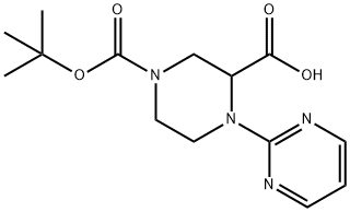 4-嘧啶-2-基-哌嗪-1,3-二羧酸 1-叔-丁基 酯, 1261229-90-6, 结构式
