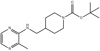 4-[(3-Methyl-pyrazin-2-ylamino)-methyl]-piperidine-1-carboxylic acid tert-butyl ester Structure