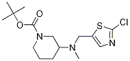 3-[(2-Chloro-thiazol-5-ylmethyl)-methyl-amino]-piperidine-1-carboxylic acid tert-butyl ester 化学構造式