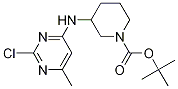 3-(2-Chloro-6-methyl-pyrimidin-4-ylamino)-piperidine-1-carboxylic acid tert-butyl ester Struktur
