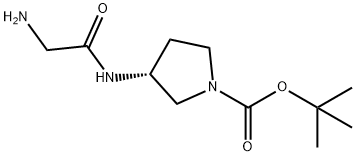 (R)-3-(2-AMino-acetylaMino)-pyrrolidine-1-carboxylic acid tert-butyl ester Struktur