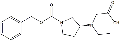 (R)-3-(CarboxyMethyl-ethyl-aMino)-pyrrolidine-1-carboxylic acid benzyl ester 化学構造式