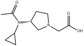 [(R)-3-(Acetyl-cyclopropyl-aMino)-pyrrolidin-1-yl]-acetic acid 化学構造式