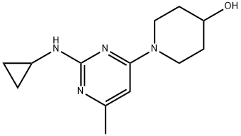 1-(2-环丙基氨基-6-甲基-嘧啶-4-基)-哌啶-4-醇 结构式