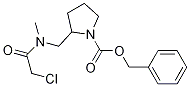 2-{[(2-Chloro-acetyl)-Methyl-aMino]-Methyl}-pyrrolidine-1-carboxylic acid benzyl ester Struktur