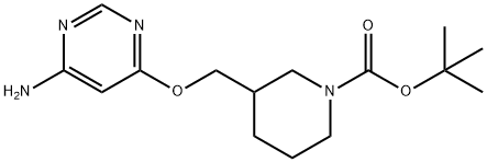 3-(6-氨基嘧啶-4-基氧基甲基)-哌啶-1-羧酸叔丁基酯, 1353987-41-3, 结构式