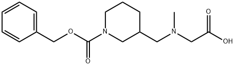 3-[(CarboxyMethyl-Methyl-aMino)-Methyl]-piperidine-1-carboxylic acid benzyl ester Structure